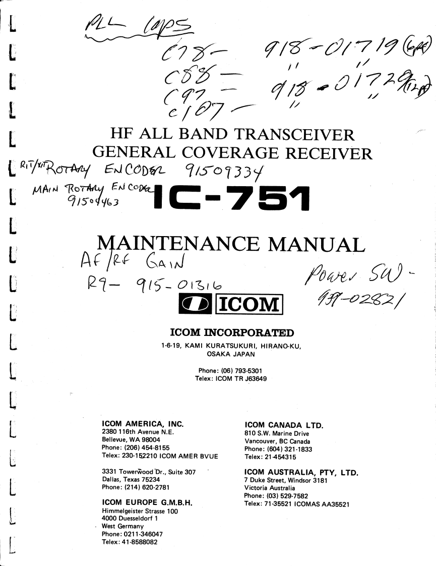 手册编号267：ICOM-IC-751_维修说明书手册_other