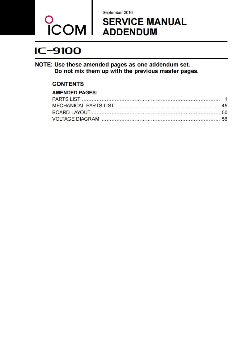 手册编号274：ICOM-IC-9100_维修说明书手册_addendum_2016-找手册网