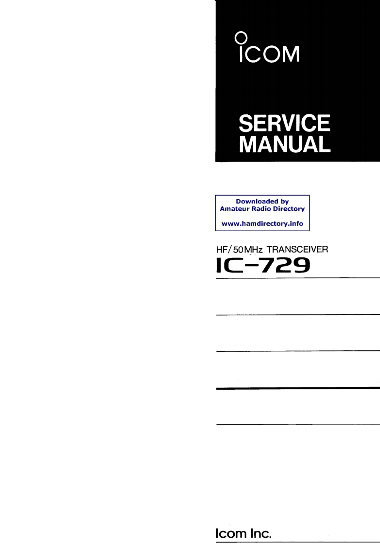 手册编号284：ICOM-IC-729_维修说明书手册