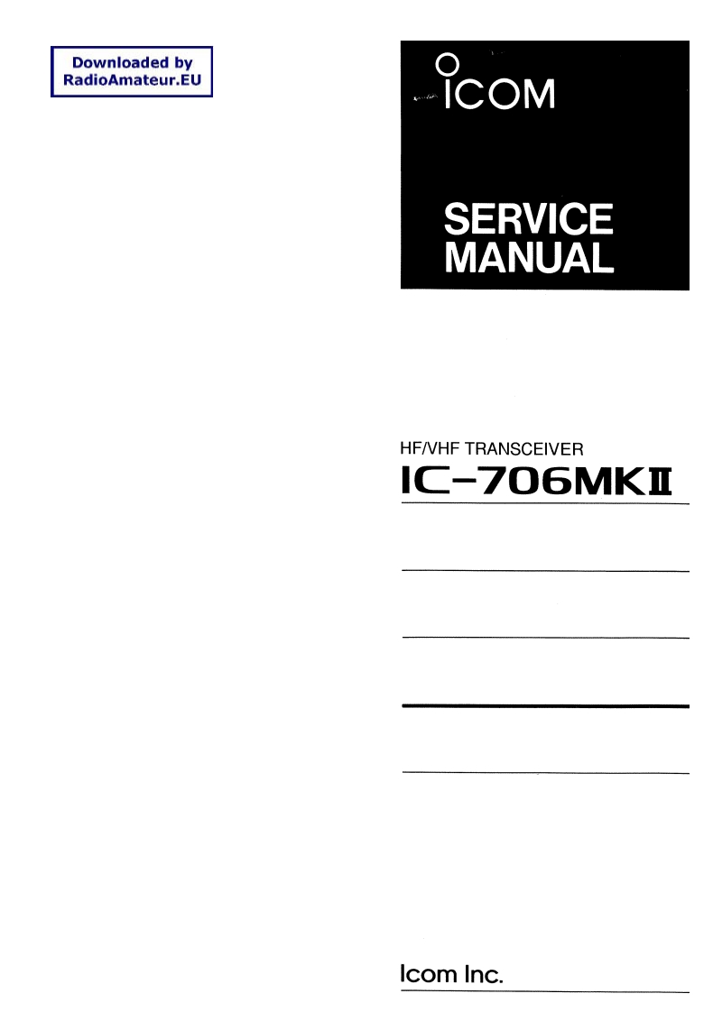 手册编号312：ICOM-IC-706Mk2_维修说明书手册