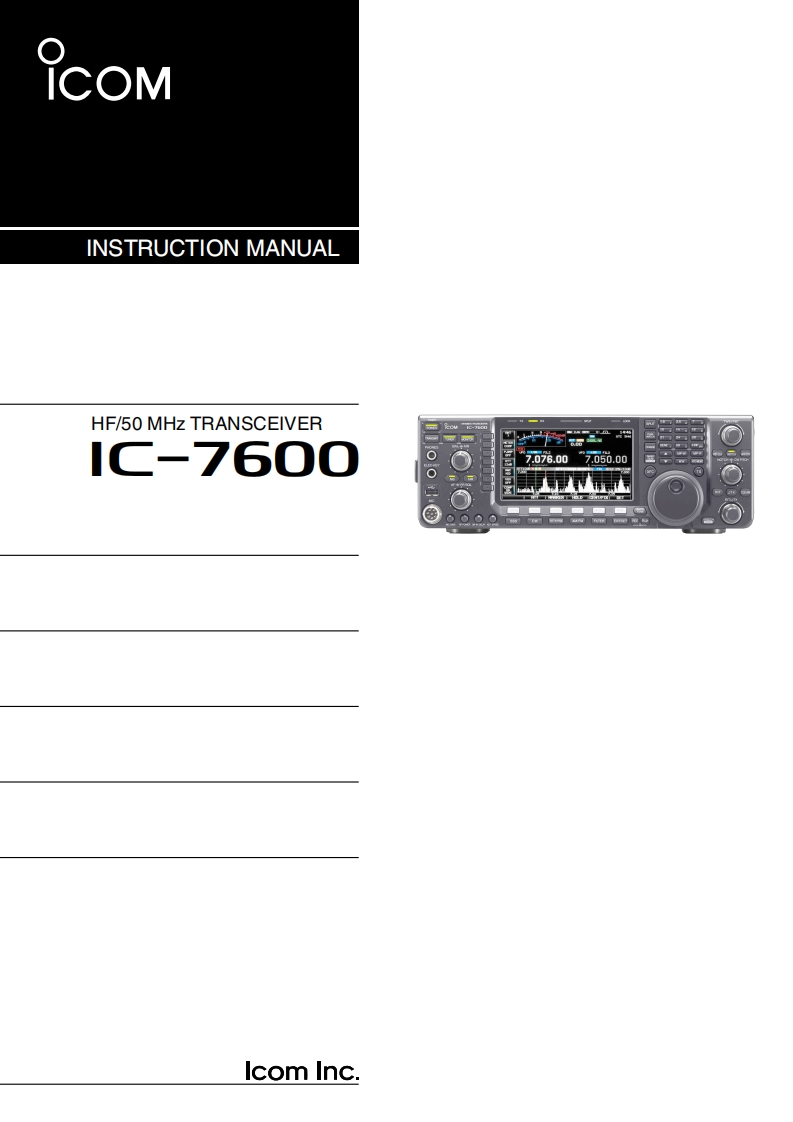 手册编号337：ICOM-IC-7600_使用说明书手册_2015-找手册网