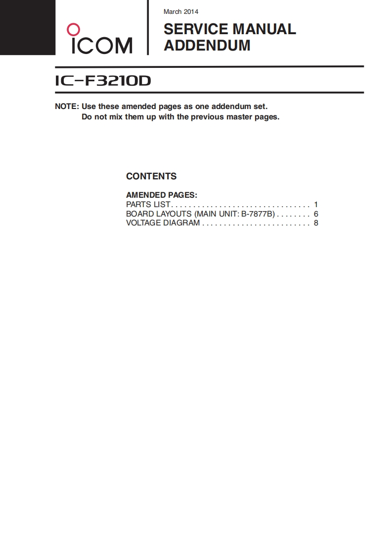 手册编号55：Icom_IC-F3210D_维修说明书手册_addendum_2014