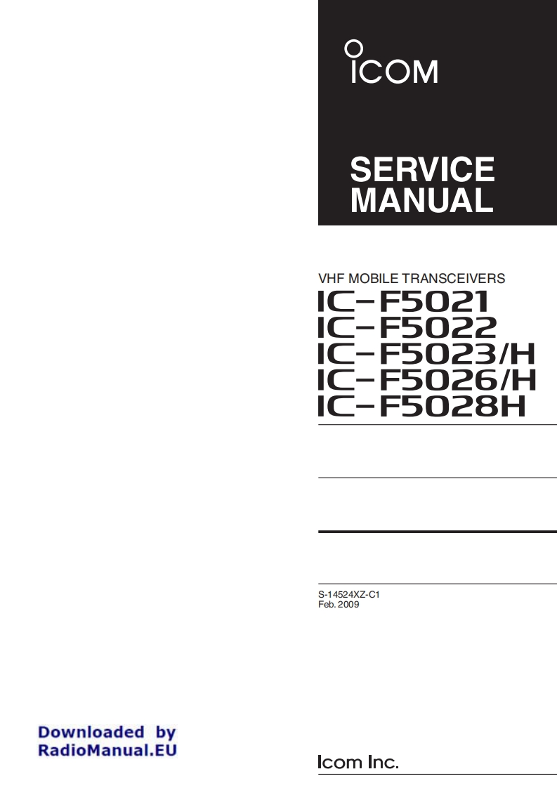 手册编号66：Icom_IC-F5020_series_维修说明书手册_2009