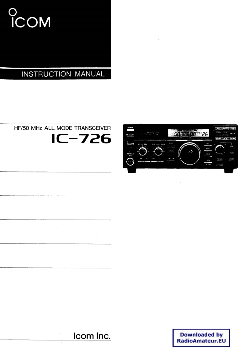 手册编号67：ICOM-IC-726_使用说明书手册
