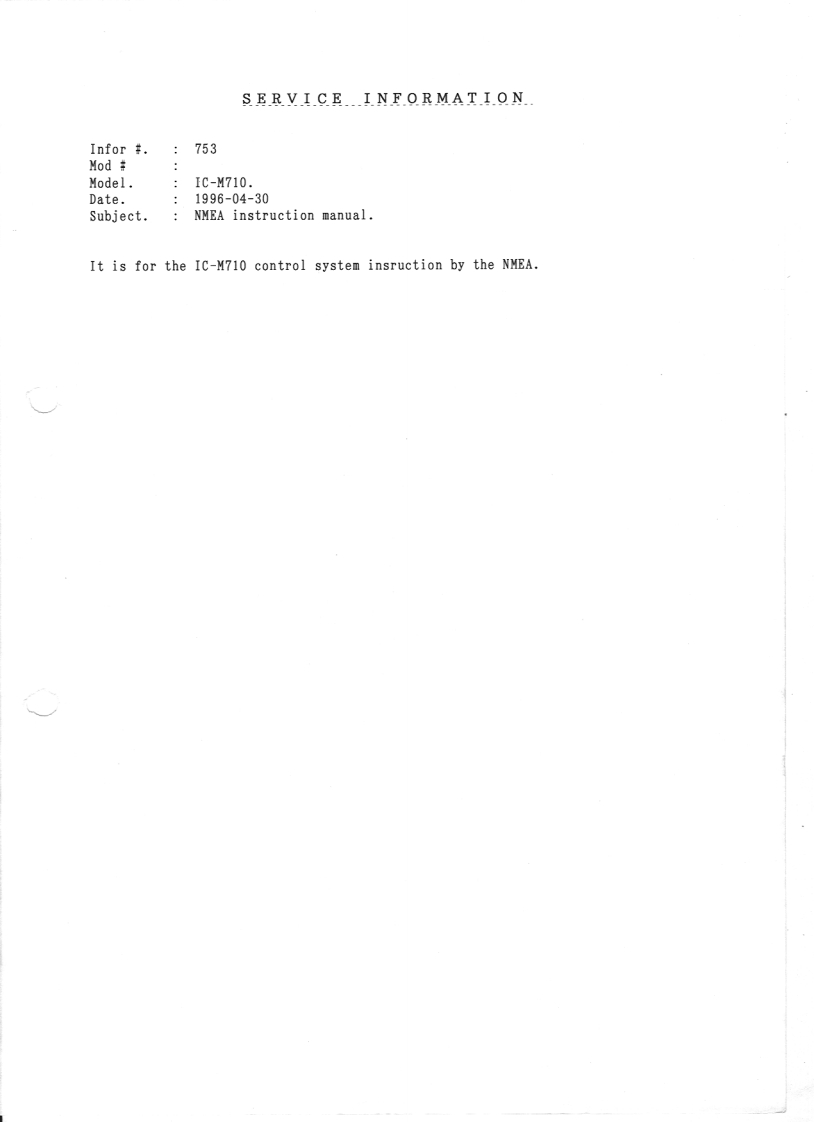 手册编号73：Icom_IC-M710_NMEA_control_system_使用说明书手册_1996-找手册网