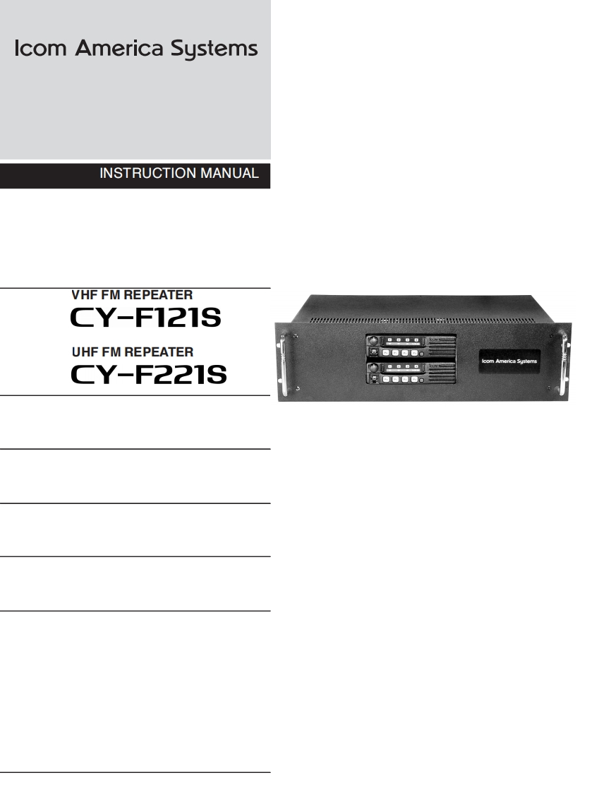 手册编号87：Icom_CY-F121S_CY-F221S_使用说明书手册_2006