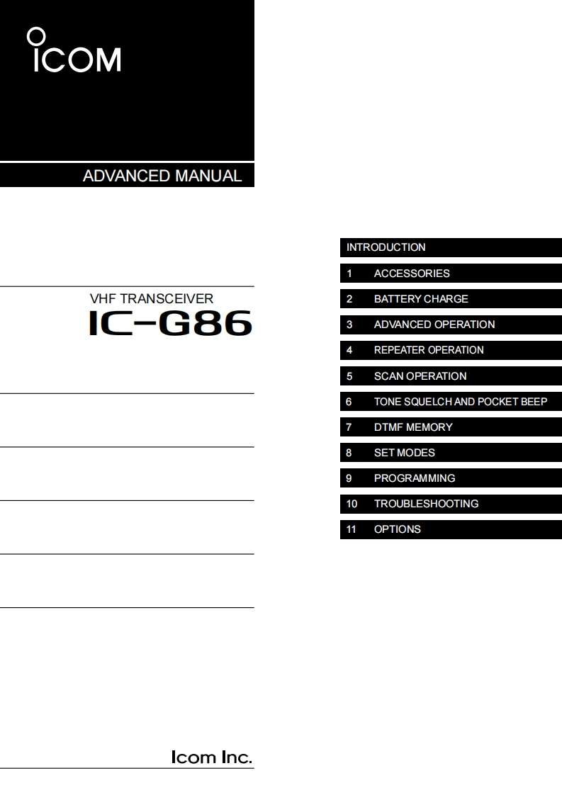 手册编号89：Icom_IC-G86_advanced_使用说明书手册_2019-找手册网
