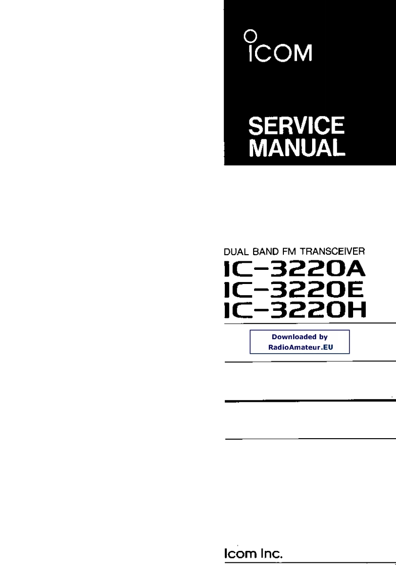 手册编号90：icom-ic-3220-a-e-h-维修说明书手册