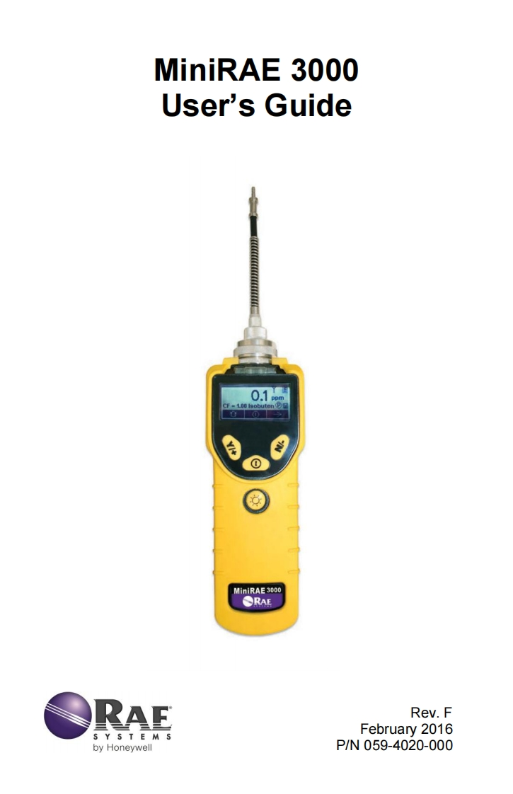 手册说明书指南_MINIRAE3000_USERGUIDE