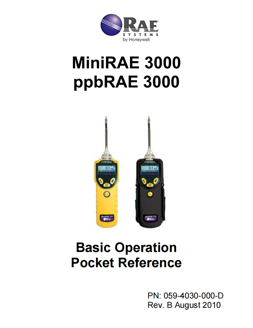 手册说明书指南_MiniRAE-3000-Pocket-Reference_059-4030-000-D_RevB