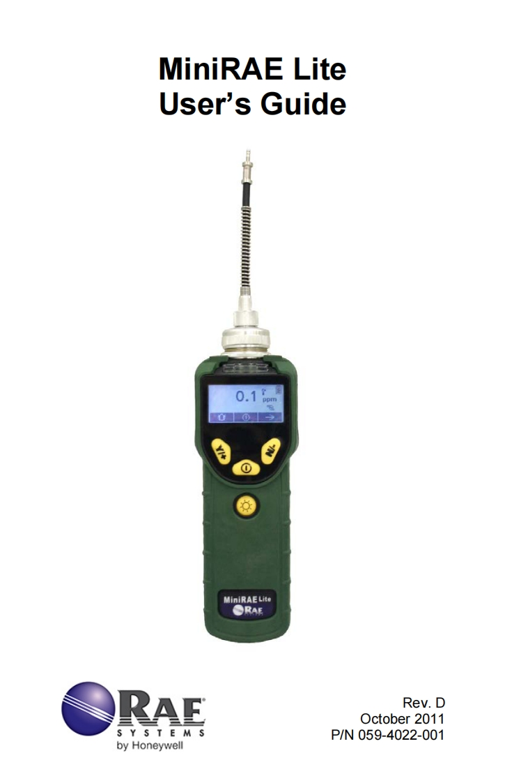 手册说明书指南_MiniRAE-Lite_059-4022-001_RevD