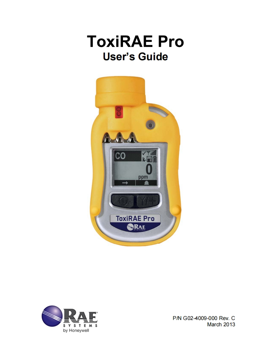 手册说明书指南_ToxiRAE-Pro_G02-4009-000_RevC