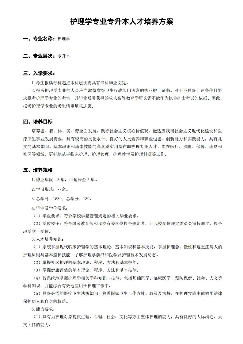 护理学（专升本）