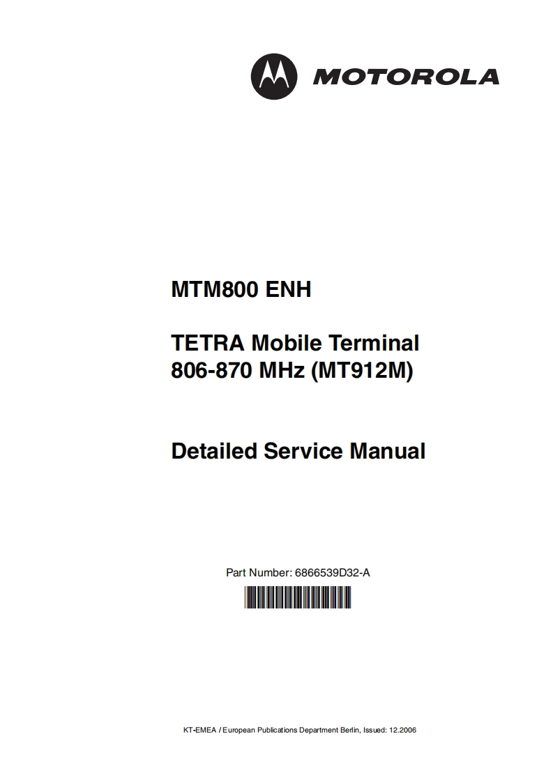 摩托罗拉MTM800E_ServerManual维修手册