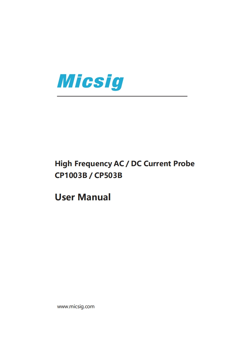 操作说明书手册-CP1003B-CP503B-HF-AC_DC-current-probe