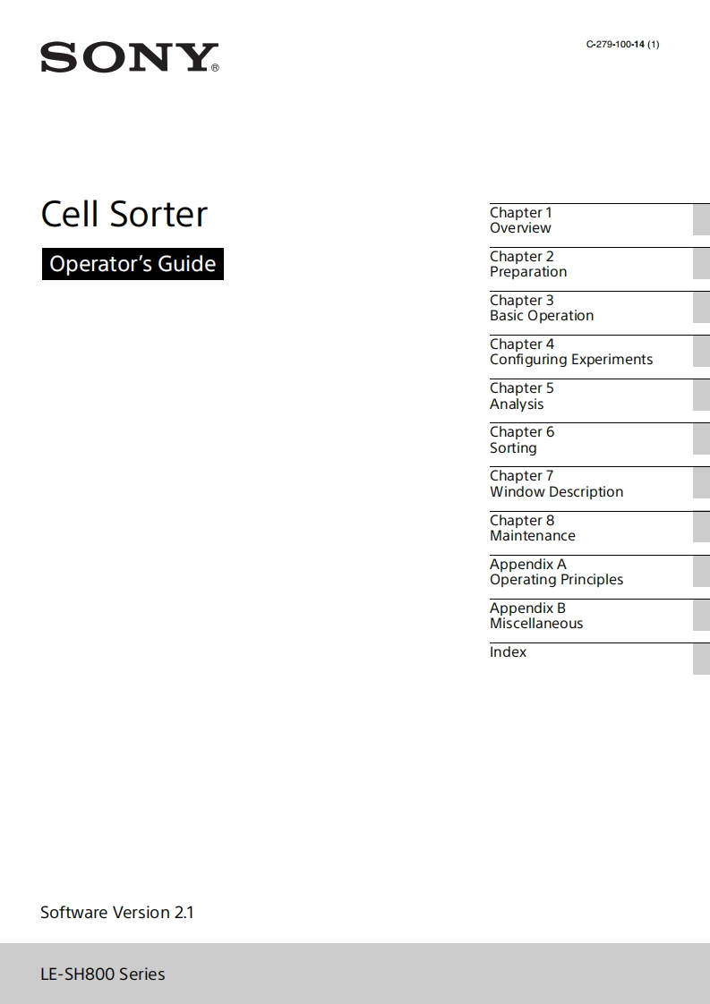 操作说明书手册-Sony-Cell-Sorter-LE-SH800SB