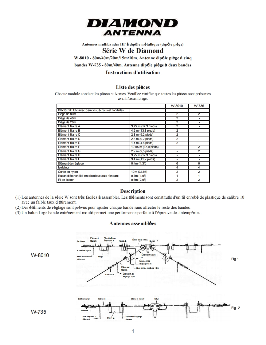 操作说明书手册-w8010-diamond(1)fr