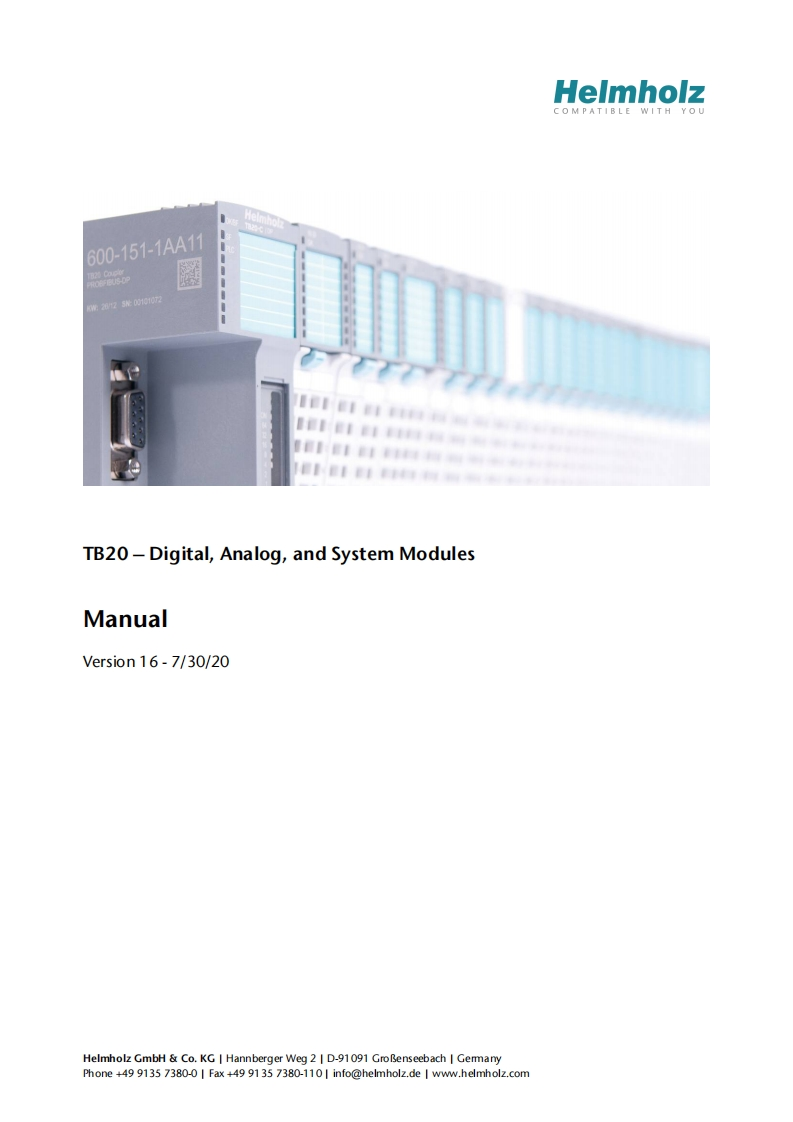 操作说明书手册_TB20_Modules_16