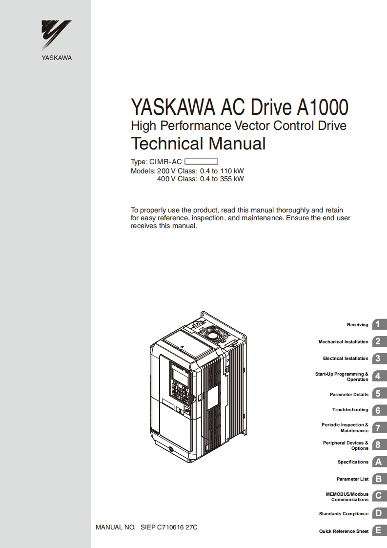 操作说明书手册_a1000_en