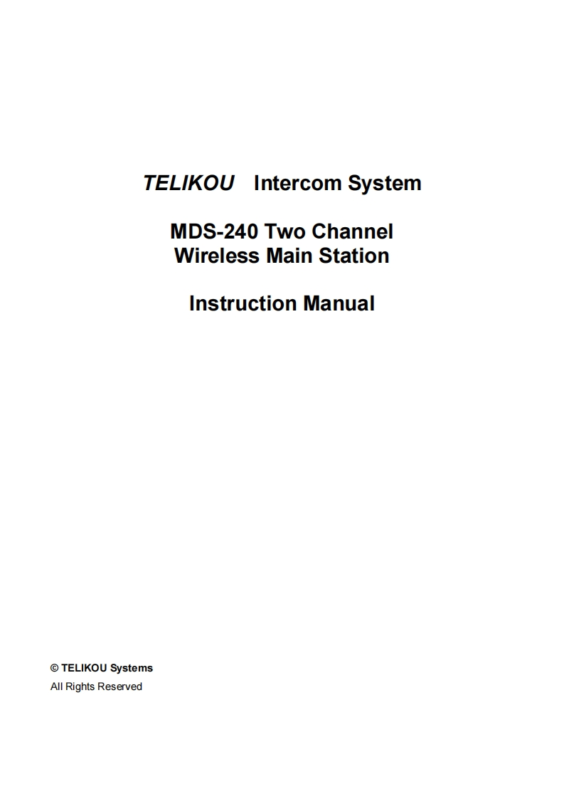 操作说明书手册_mds-240