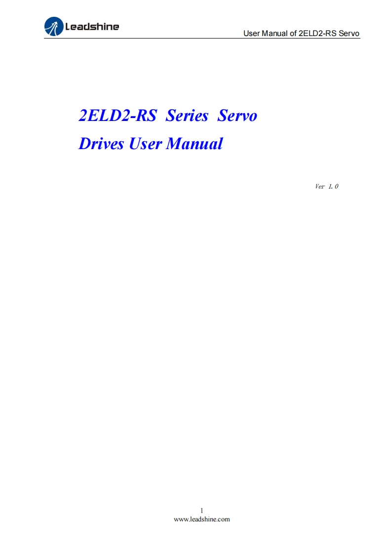 操作说明书手册_of_2ELD2-RS_Series_DC_Servo_Ver1.0