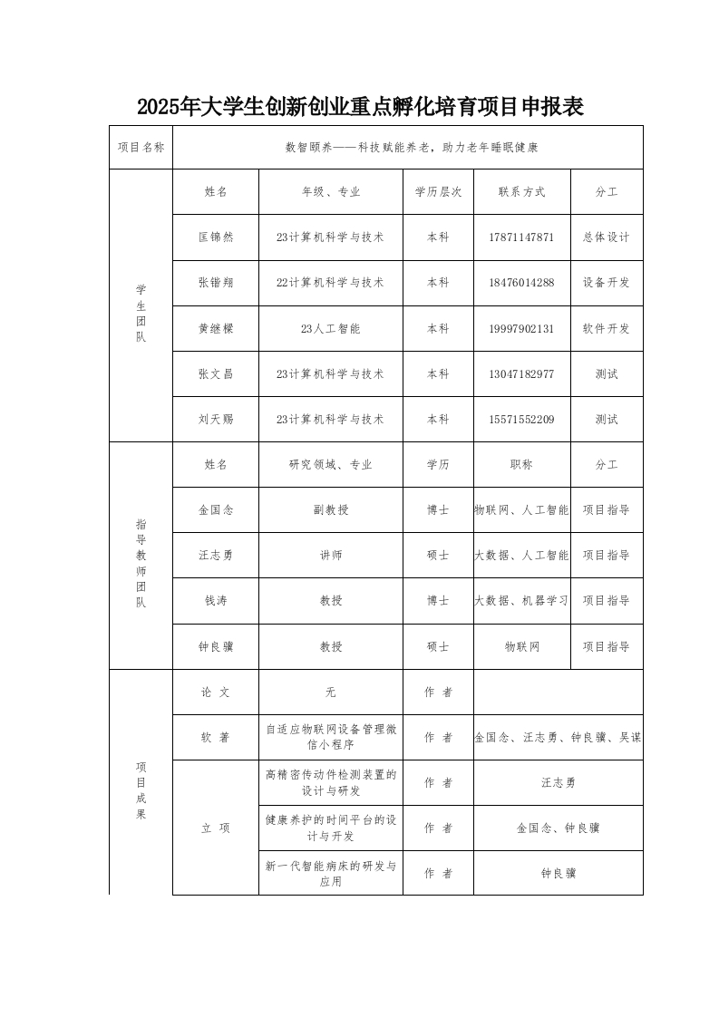 数智颐养——科技赋能养老，助力老年睡眠健康申请书