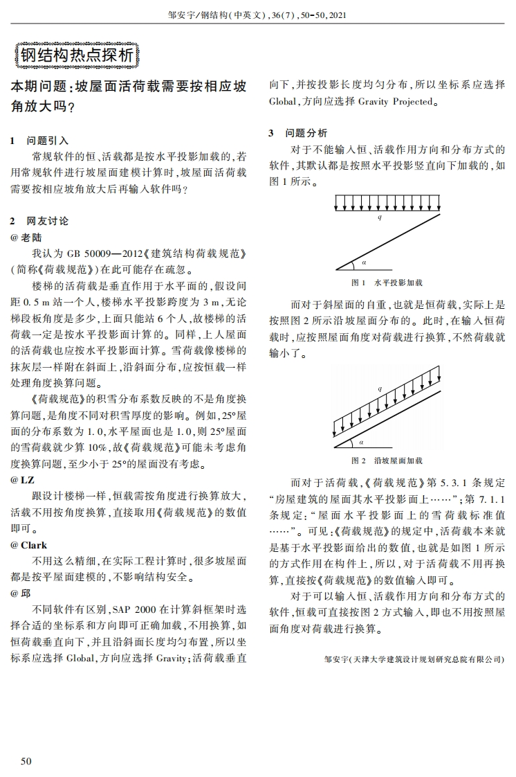 新版坡屋面活荷载需要按相应坡角放大吗_