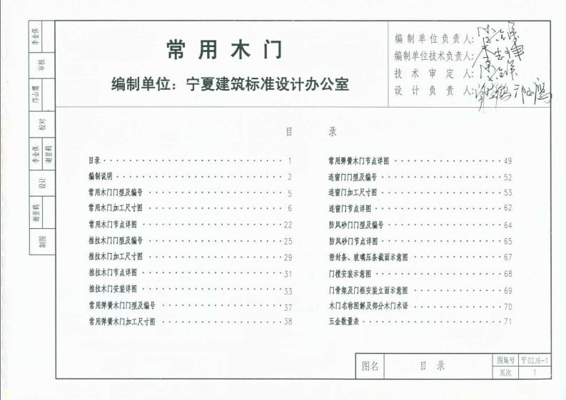 新版宁02J6-1_常用木门