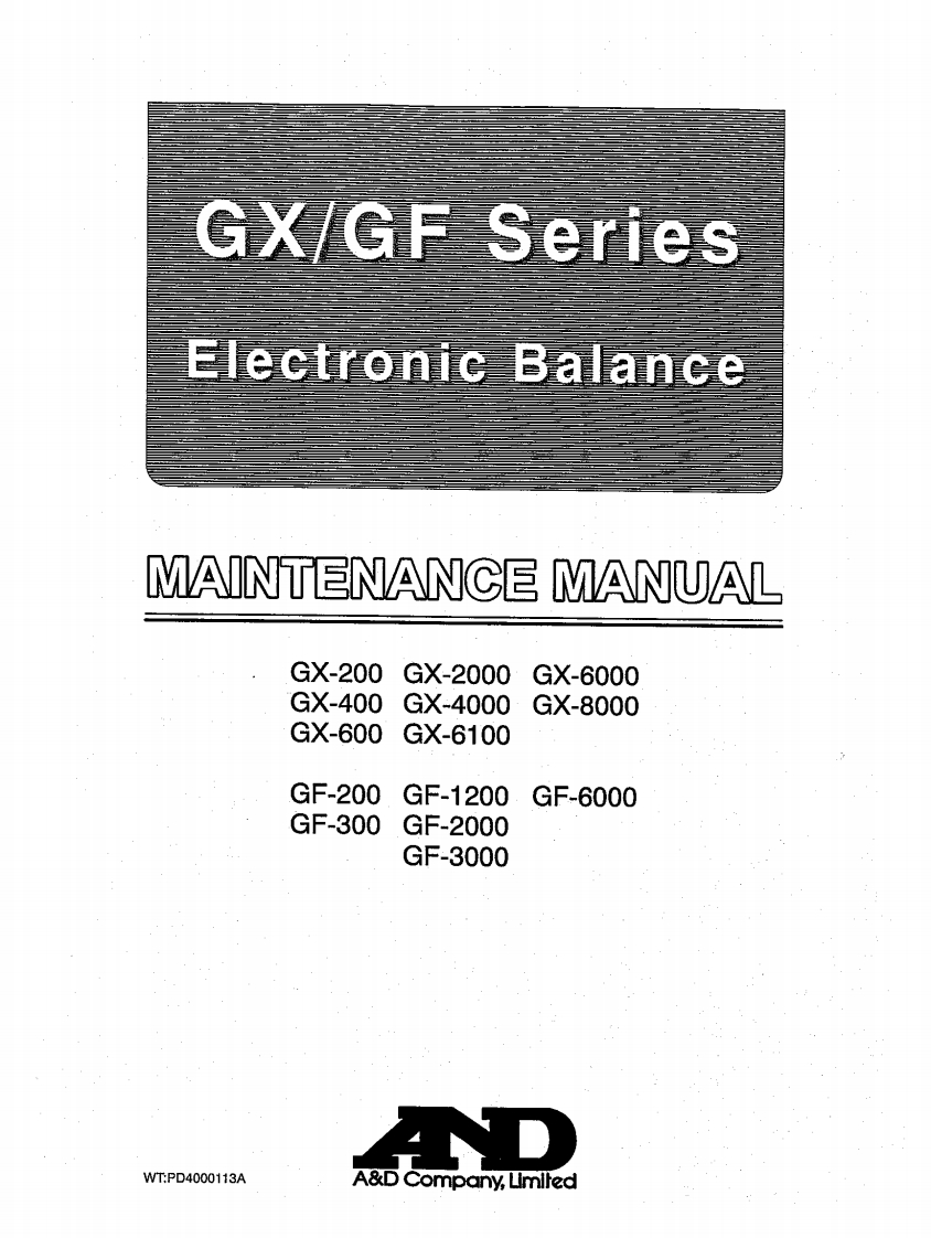 日本AND天平GFGX-Series-维修手册