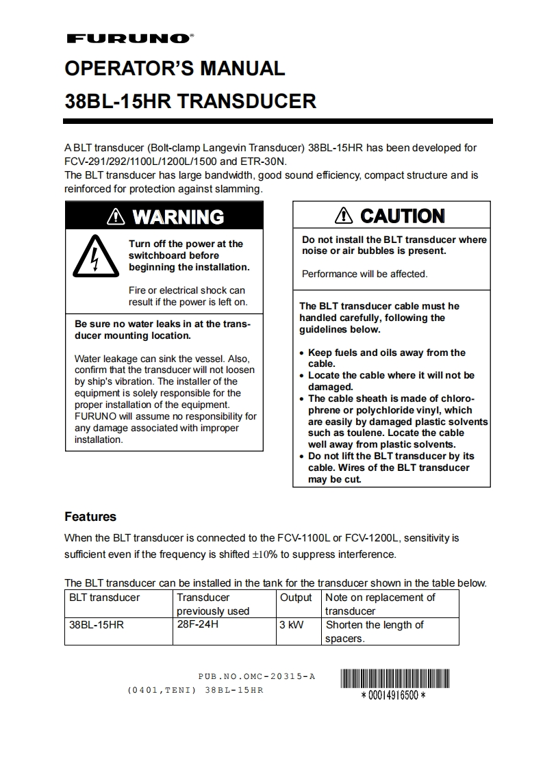 日本古野FURUNO-ca38bl_15hr_安装调试说明书手册