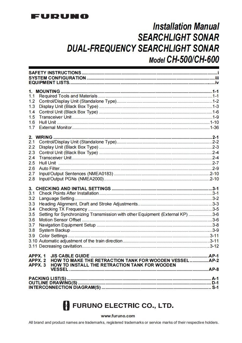 日本古野FURUNO-ch500_ch600_安装调试说明书手册(1)