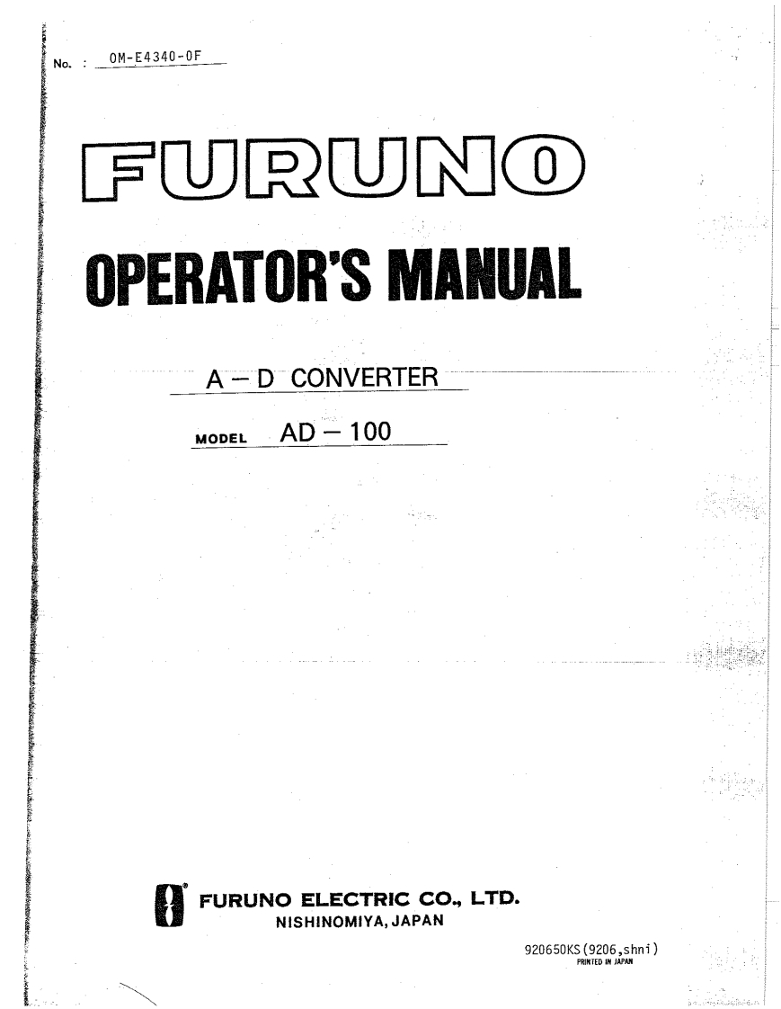 日本古野FURUNOad100_old_manual说明书手册_for_ver_6_pcbs_and_before_11008