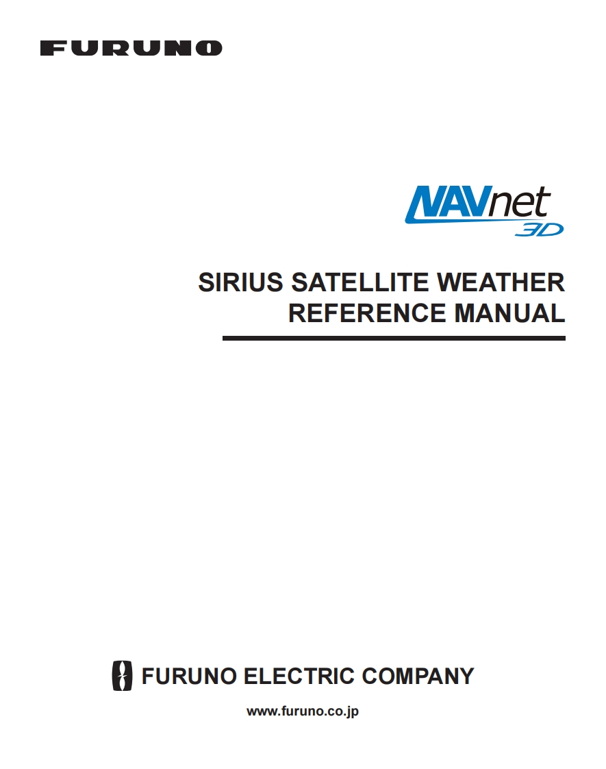日本古野FURUNObbwx2_sirius_satellite_weather_reference_manual说明书手册_for_navnet_3d