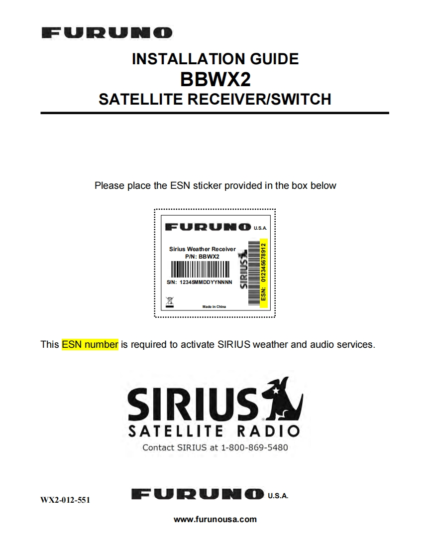 日本古野FURUNObbwx2_安装说明书