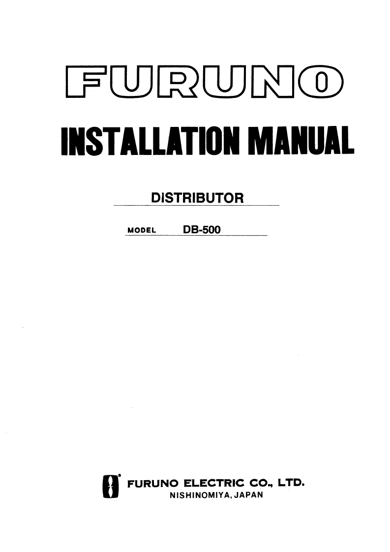 日本古野FURUNOdb500_安装调试说明书手册