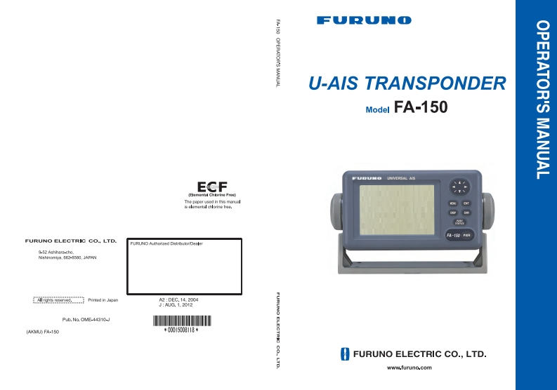 日本古野FURUNOfa150_安装调试说明书手册_j_9252012