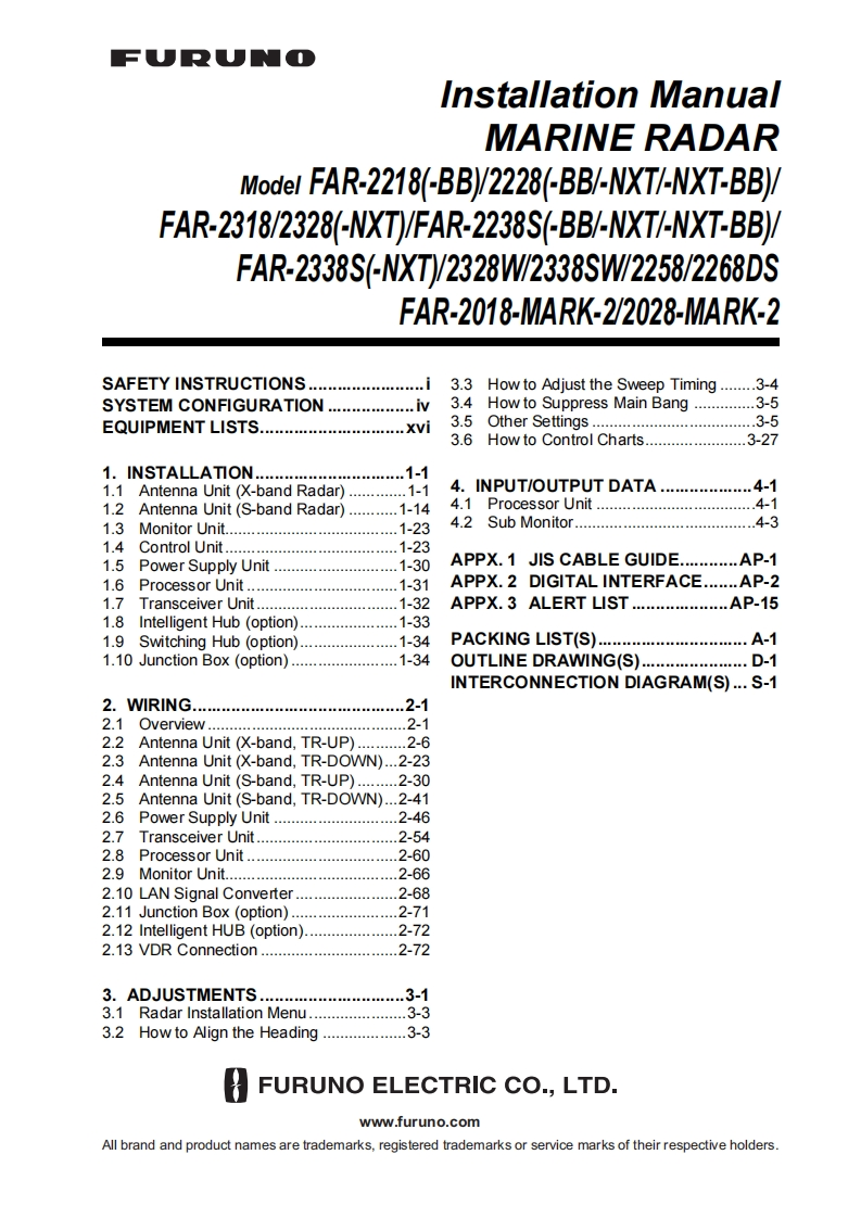 日本古野FURUNOfar20x8mk2_安装调试说明书手册(1)