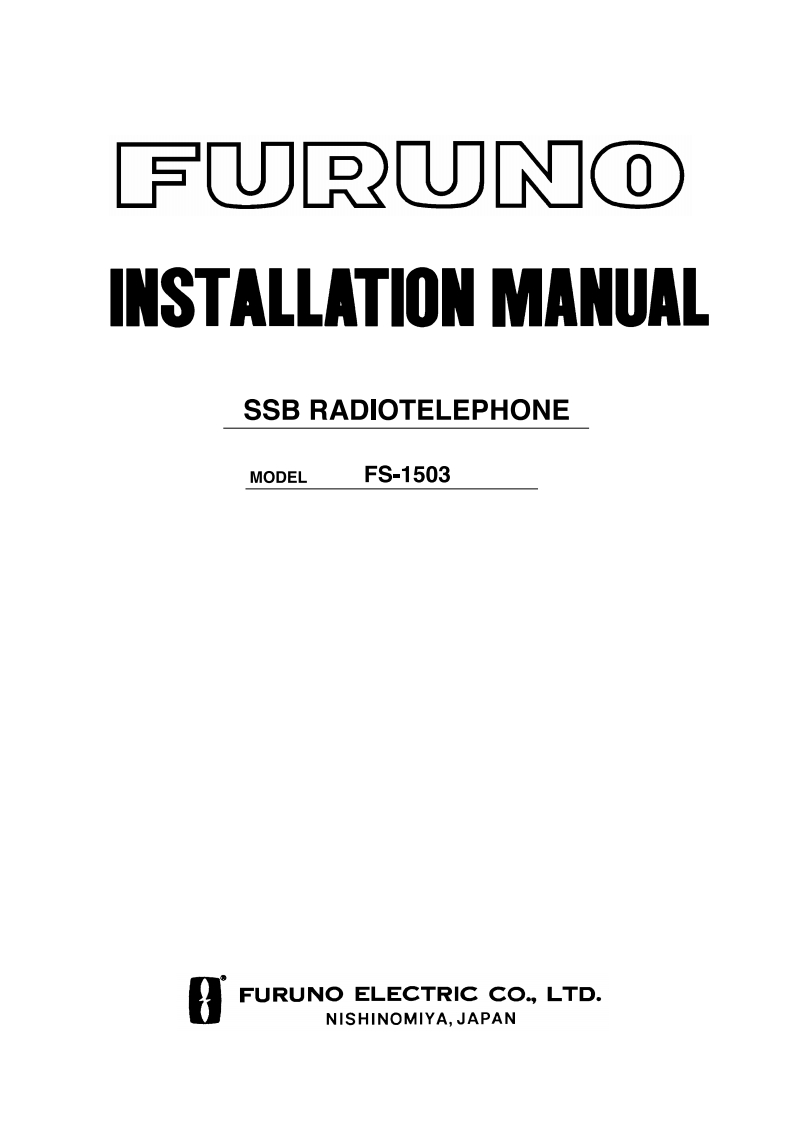 日本古野FURUNOfs1503_安装调试说明书手册(1)