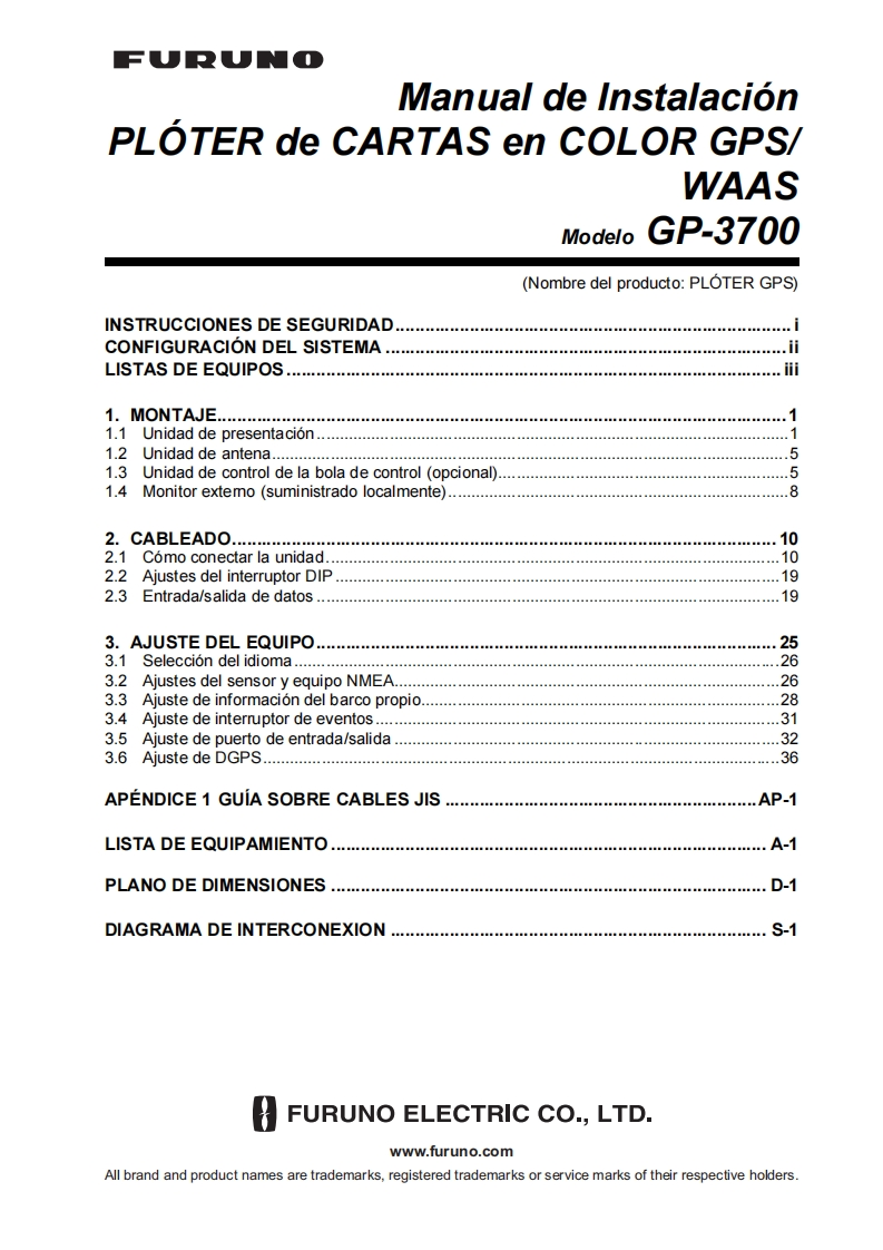 日本古野FURUNOgp3700_spanish_安装调试说明书手册(1)
