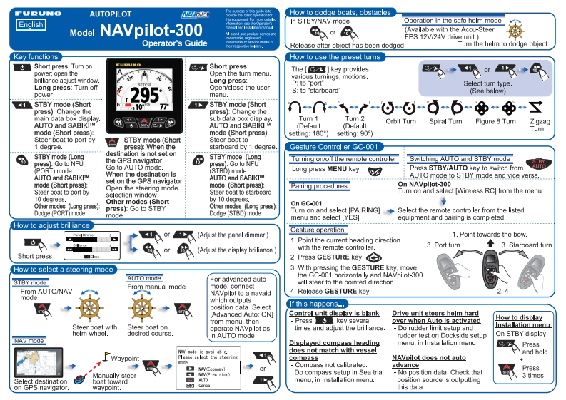 日本古野FURUNOnavpilot_300_安装调试说明书手册(1)