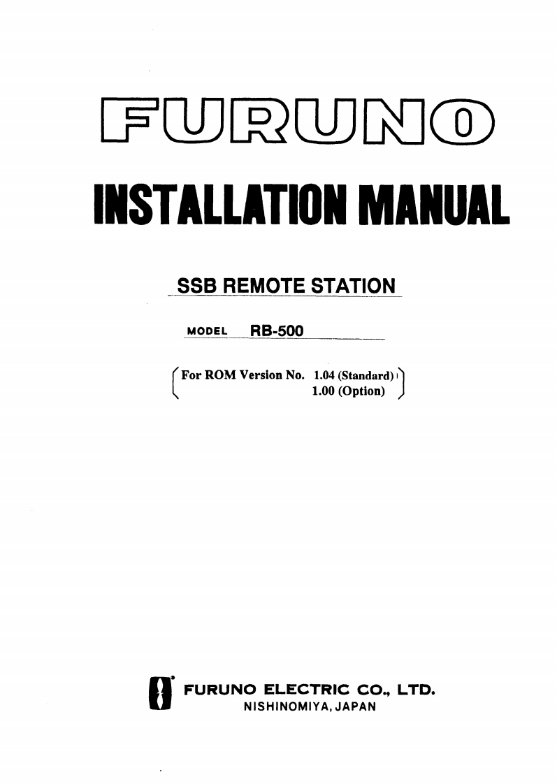 日本古野FURUNOrb500_安装调试说明书手册(1)