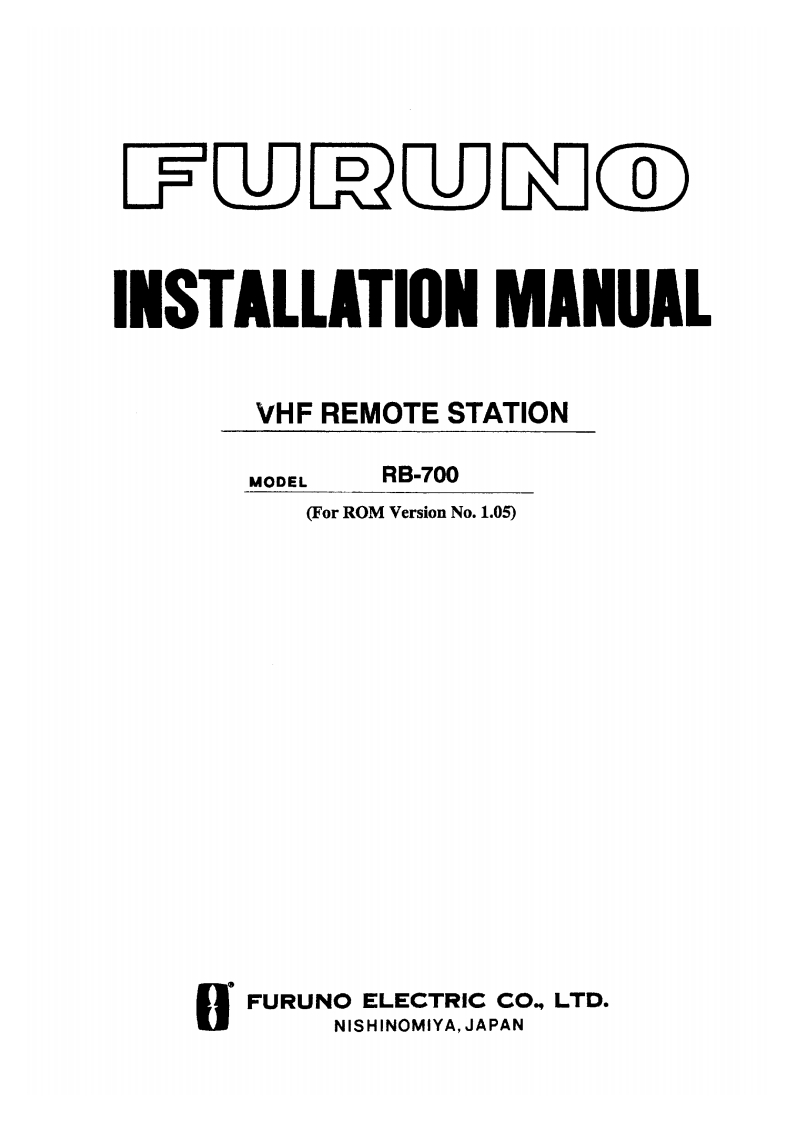 日本古野FURUNOrb700_安装调试说明书手册(1)