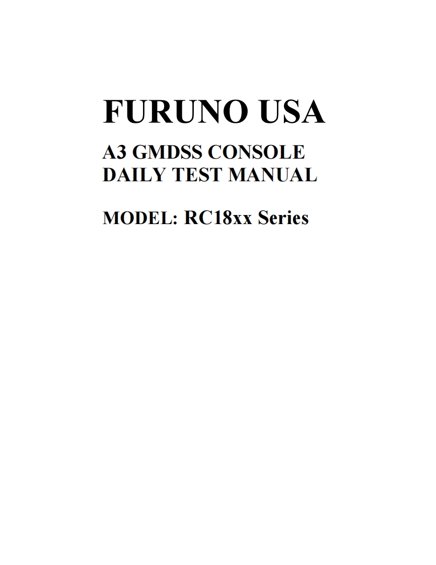 日本古野FURUNOrc18xx_daily_test_manual说明书手册