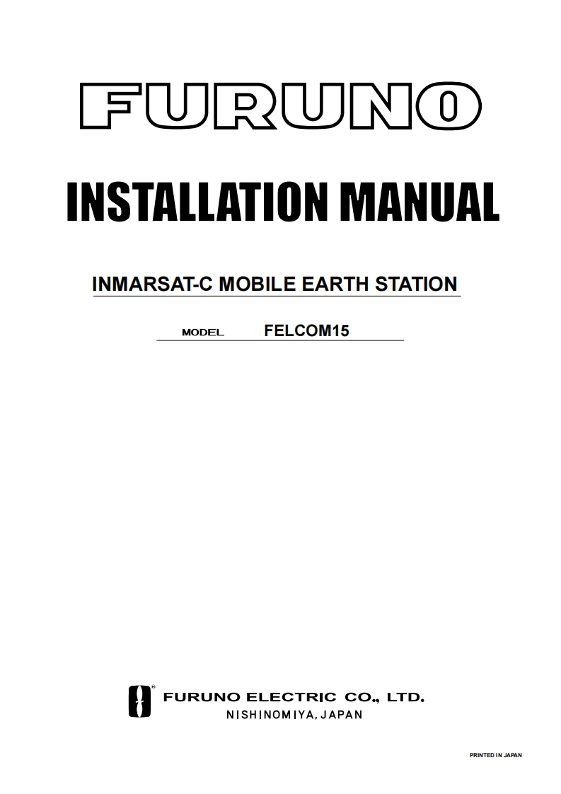 日本古野Felcom-15_Installation_Manual安装说明书手册