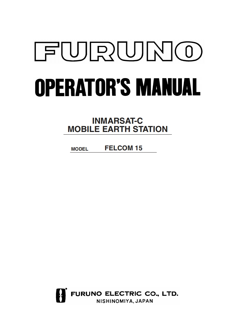 日本古野Felcom-15_Operation_Manual操作说明书手册