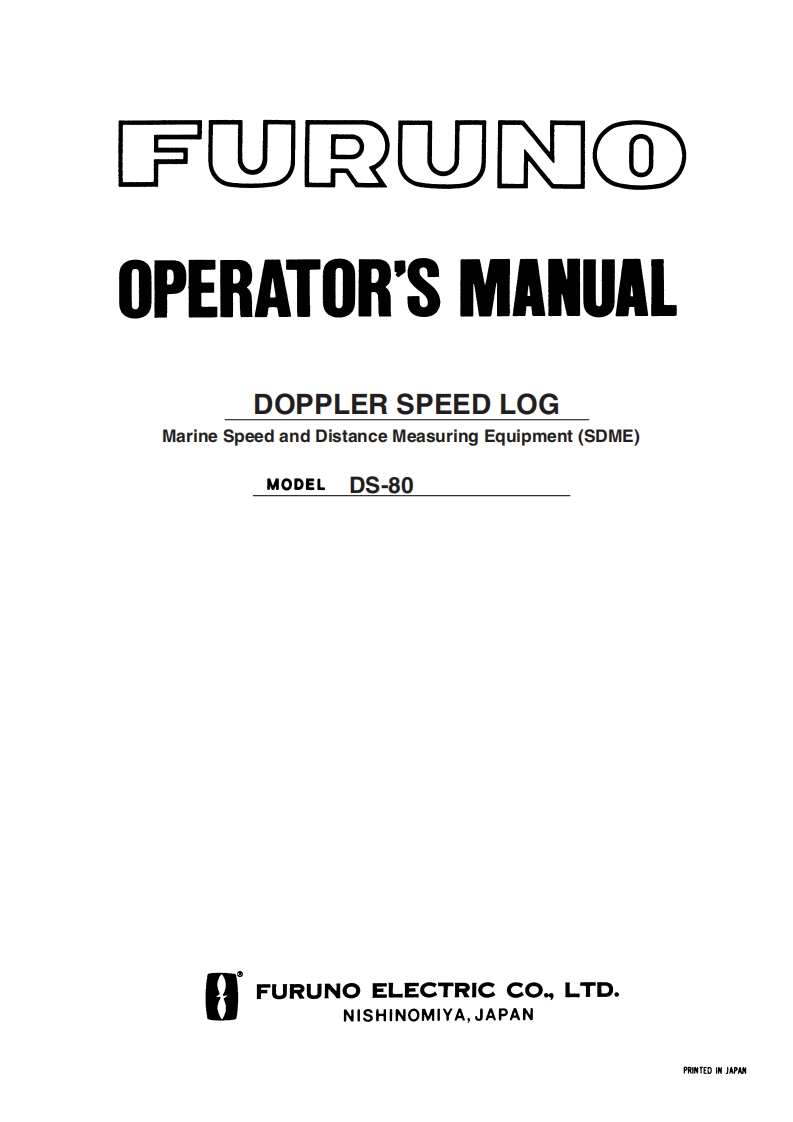 日本古野Furuno_DS80_Operator_Manual操作说明书手册