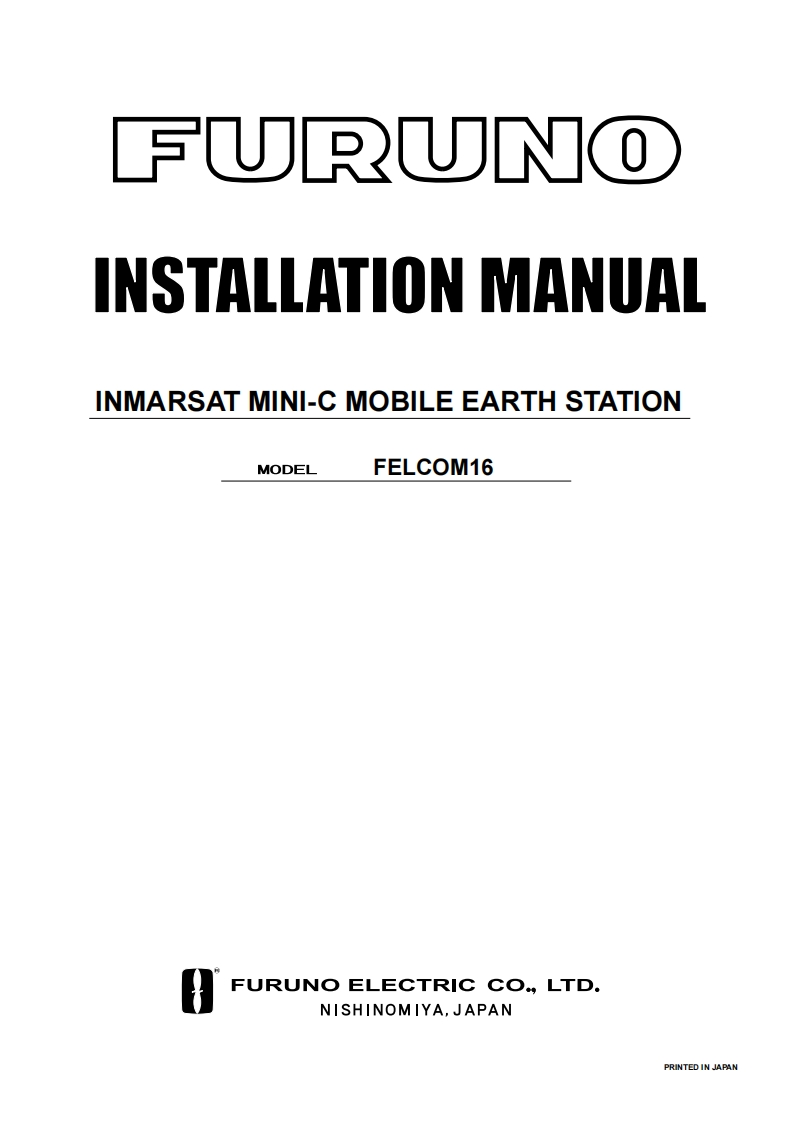 日本古野Furuno_Felcom-16_Installation_Manual安装说明书手册