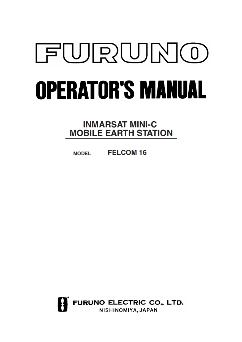 日本古野Furuno_Felcom-16_Operation_Manual操作说明书手册