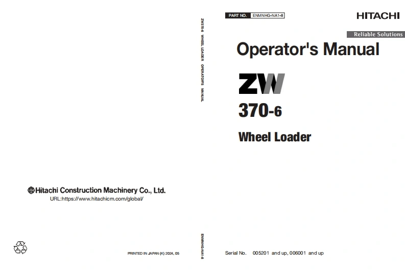日立Hitachi-ZW370-6-Wheel-Loader-操作与维修维护手册-找手册网