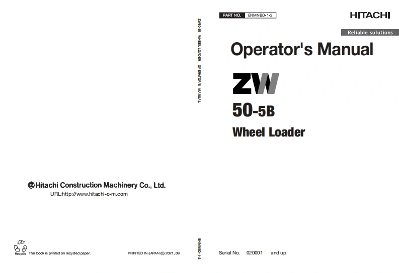 日立Hitachi-ZW50-5B-Wheel-Loader-操作与维修维护手册-找手册网